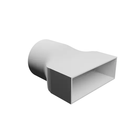 3D Model Round-to-Rectangular Tube Adapter STL 3D file ⌀177&nbsp;mm to 255×89&nbsp;mm, thickness 4&nbsp;mm + offset