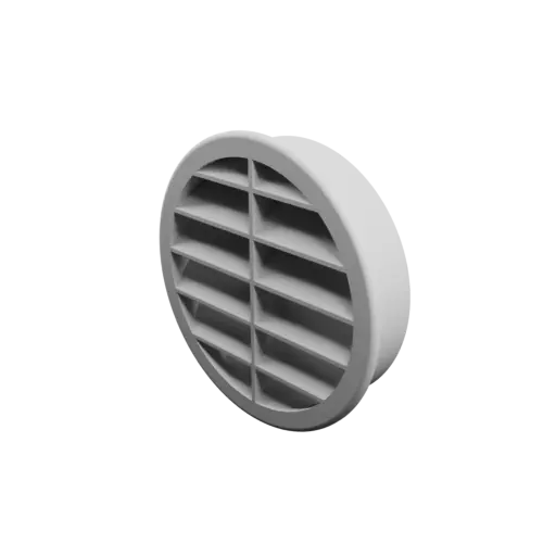Round air vent STL file ∅ 95 mm, slat angle: 45° with central reinforcement