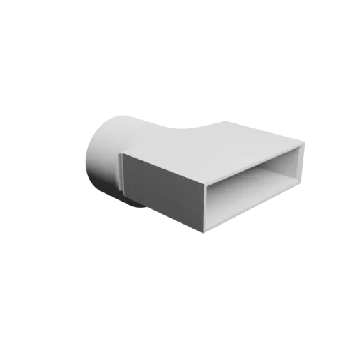 fichier 3D STL Adaptateur de tube rond ⌀56 mm vers rectangulaire 80×20 mm, épaisseur 3 mm + décalage