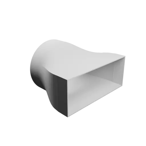 Round-to-Rectangular Tube Adapter STL 3D file ⌀150 mm to 208×84 mm, thickness 2 mm