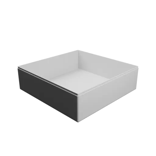 square-base box with lid STL file – 190×190×60 mm, wall thickness 2 mm