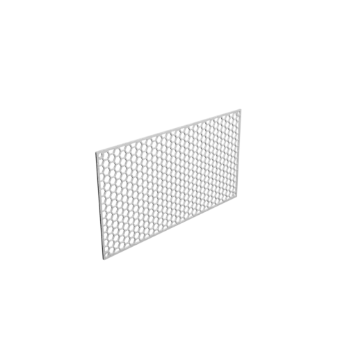 Honeycomb grid STL file, center-to-center: 238x125mm, mesh: 8mm - Ø5mm