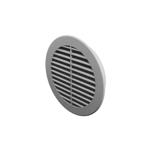 Round air vent STL file ∅ 125 mm, slat angle: 30° with central reinforcement