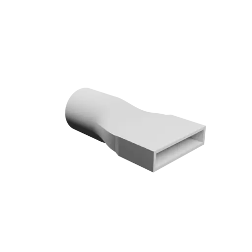 Round-to-Rectangular Tube Adapter STL 3D file ⌀36 mm to 50×10 mm, thickness 2 mm
