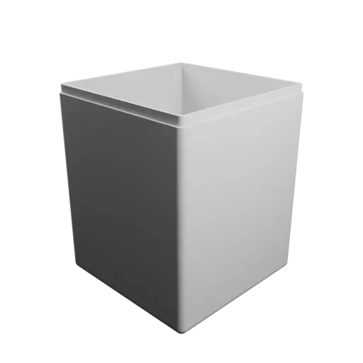 square-base box with lid STL file – 80×80×100 mm, wall thickness 2 mm