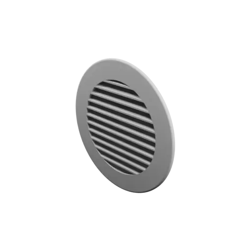 Round air vent STL file ∅ 119 mm, slat angle: 30°