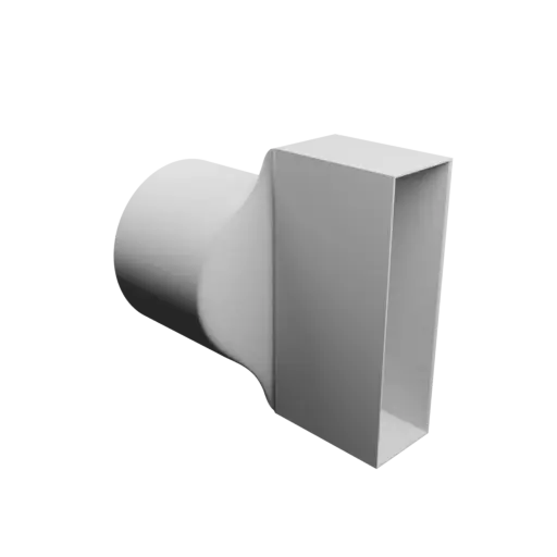 fichier 3D STL Adaptateur de tube rond ⌀139.7 mm vers rectangulaire 57.1×203.2 mm, épaisseur 2 mm + décalage