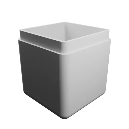 square-base box with lid STL 3D model – 30×30×36 mm, wall thickness 2 mm