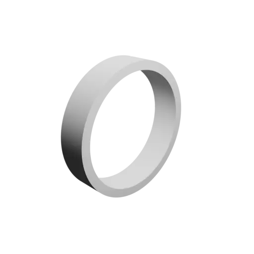 hollow tube STL 3D model OD 115 mm, ID 100 mm, length 25 mm