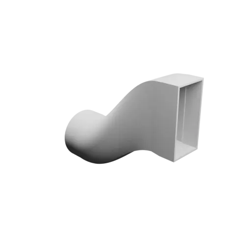 Round-to-Rectangular Tube Adapter STL file ⌀100 mm to 60×120 mm, thickness 3 mm + offset