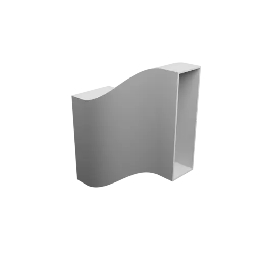 fichier STL Adaptateur de tube rectangulaire 100x200mm vers 60x204mm - transition: 170mm