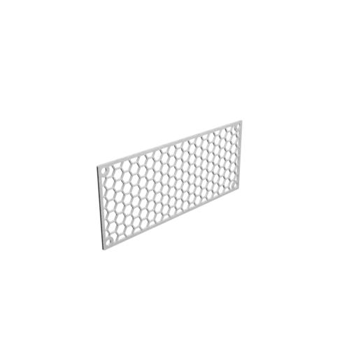 Honeycomb grille STL 3D file, center-to-center: 187x72mm, mesh: 10mm - Ø6mm