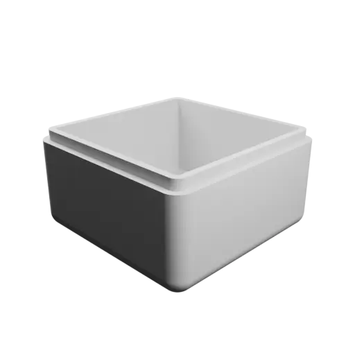 square-base box with lid STL 3D model – 75×75×47 mm, wall thickness 5 mm