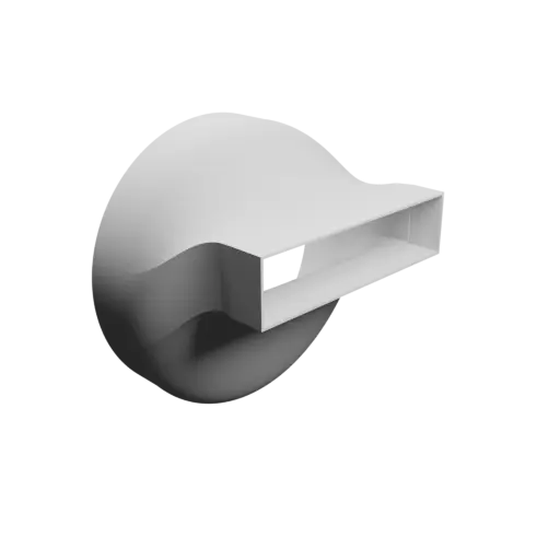 Round-to-Rectangular Tube Adapter STL file ⌀250 mm to 200×49 mm, thickness 2 mm + offset