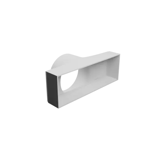 Round-to-Rectangular Tube Adapter STL 3D file ⌀149.8 mm to 300×100 mm, thickness 3 mm + offset