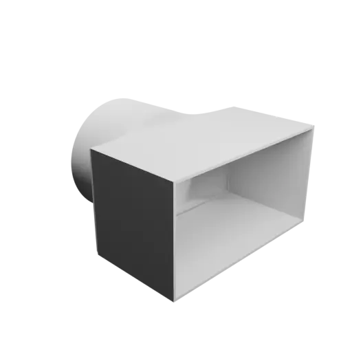 Round-to-Rectangular Tube Adapter STL 3D file ⌀100 mm to 150×80 mm, thickness 2 mm