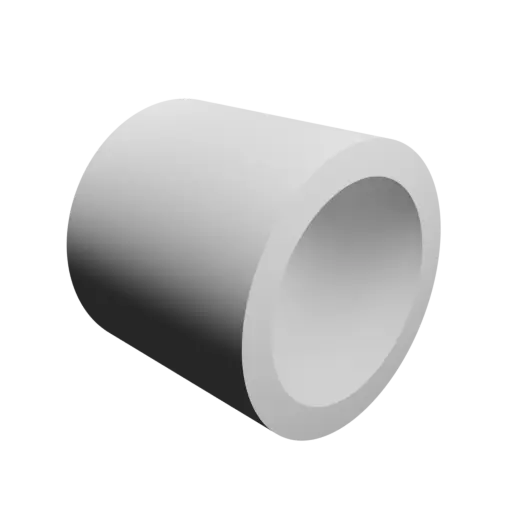 hollow tube STL 3D file OD 56 mm, ID 43 mm, length 50 mm