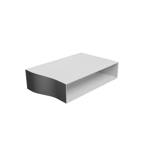fichier 3D STL Adaptateur de conduit rectangulaire 200x50mm vers 195x44mm - transition: 80mm