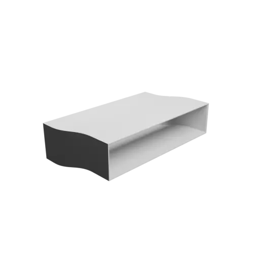 fichier STL Adaptateur de conduit rectangulaire 200x50mm vers 195x44mm - transition: 80mm