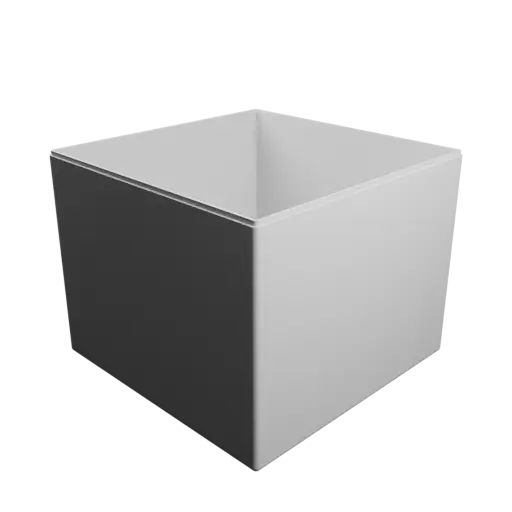 square box with lid STL 3D model – 250×250×200 mm, wall thickness 3 mm