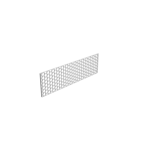 Honeycomb grid STL 3D file, 202x61mm, mesh: 7mm
