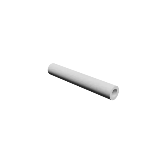 hollow tube STL 3D model OD 10 mm, ID 6 mm, length 65 mm