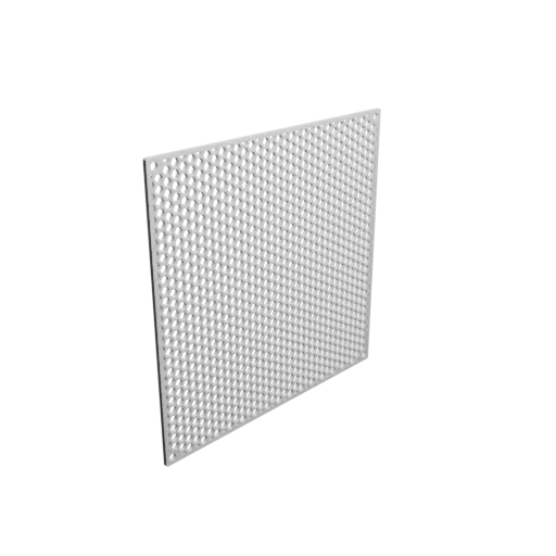 Honeycomb grille STL file, center-to-center: 148x146mm, mesh: 4mm - Ø4mm