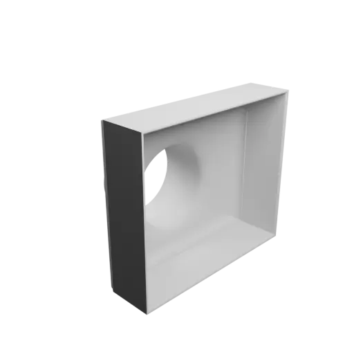 Round-to-Rectangular Tube Adapter STL 3D file ⌀100 mm to 200.5×170.5 mm, thickness 3 mm + offset