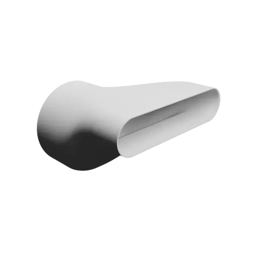 Oval hose adapter STL file 110.1x110 mm to 180x40 mm – transition: 70 mm