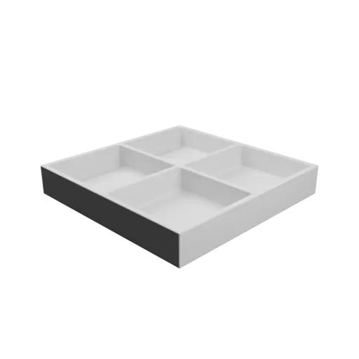 Multi-compartment box STL 3D file: 4 compartments of 70×70×20 mm