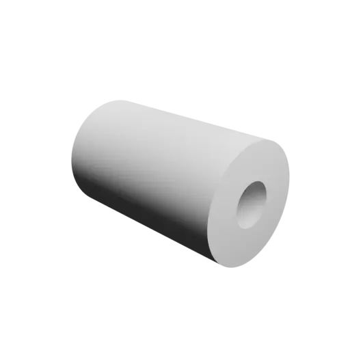 hollow tube STL 3D file OD 16 mm, ID 6 mm, length 26 mm