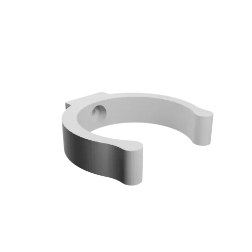 Pipe clip holder Ø53 mm STL 3D file · Pan head screw Ø5 mm