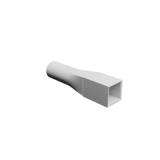 fichier STL Adaptateur de tube rond ⌀26.5 mm vers rectangulaire 23.5×23.5 mm, épaisseur 2 mm