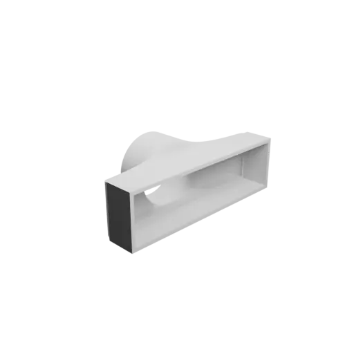 Round-to-Rectangular Tube Adapter STL file ⌀60 mm to 150×40 mm, thickness 3 mm