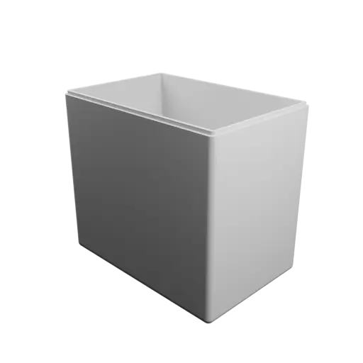 rectangular box with lid STL 3D file – 240×160×220 mm, wall thickness 6 mm