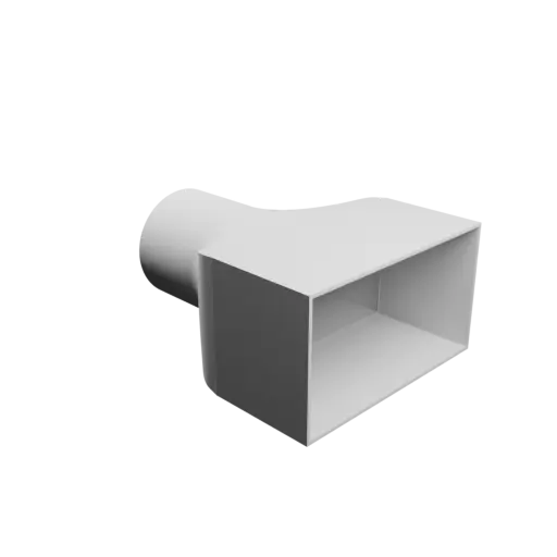 Round-to-Rectangular Tube Adapter STL file ⌀76 mm to 145×80 mm, thickness 2 mm