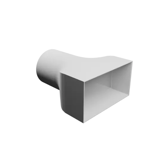 Round-to-Rectangular Tube Adapter STL 3D file ⌀90 mm to 150×80 mm, thickness 2 mm