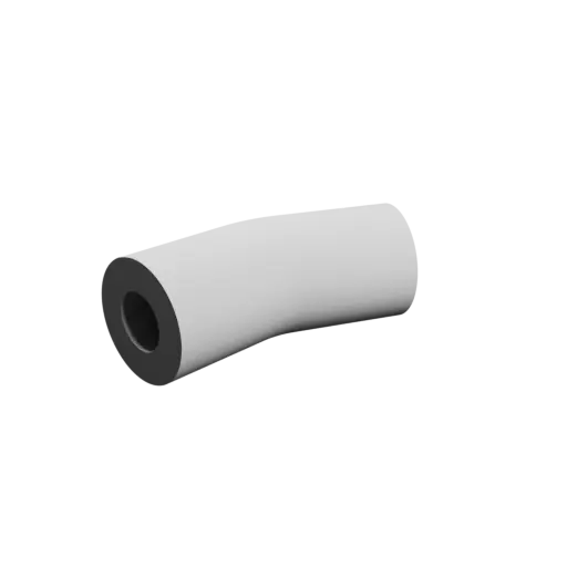 Tubing elbow STL file 25° ⌀OD: 60 mm ⌀ID: 28.5 mm thickness: 15.75 mm