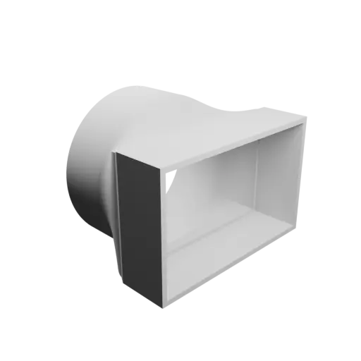 Round-to-Rectangular Tube Adapter STL file ⌀160 mm to 180×110 mm, thickness 5 mm