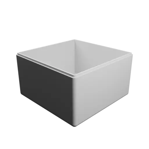 square-base box with lid STL 3D model – 200×200×120 mm, wall thickness 6 mm