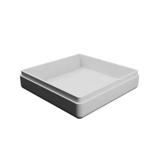 square-base box with lid STL 3D file – 75×75×22 mm, wall thickness 3 mm