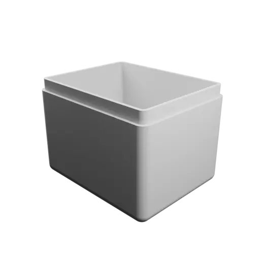 rectangular-base box with lid STL file – 50×40×40 mm, wall thickness 2 mm