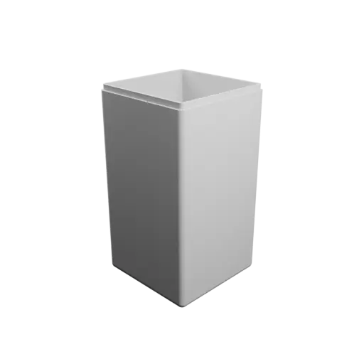 square-base box with lid STL 3D model – 80×80×150 mm, wall thickness 3 mm