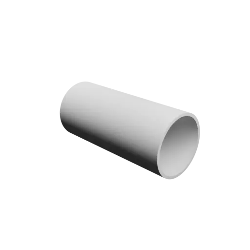 hollow tube STL 3D file OD 36.3 mm, ID 33 mm, length 80.5 mm