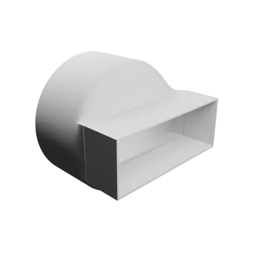Round-to-Rectangular Tube Adapter STL file ⌀175 mm to 175×65 mm, thickness 2 mm + offset