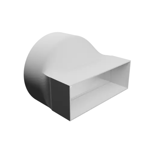 Round-to-Rectangular Tube Adapter STL file ⌀175 mm to 180×65 mm, thickness 2 mm