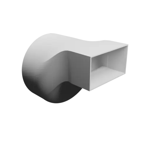 Round-to-Rectangular Tube Adapter STL file ⌀175 mm to 120×65 mm, thickness 2 mm + offset