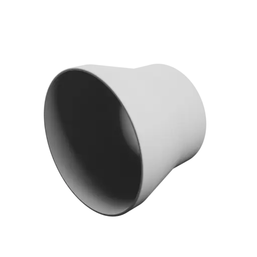 Tube adapter STL 3D file ⌀ 124–100 mm (Length: 95 mm)