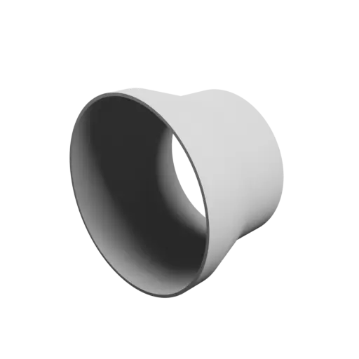 Tube adapter STL 3D file ⌀ 122–100 mm (Length: 80 mm)