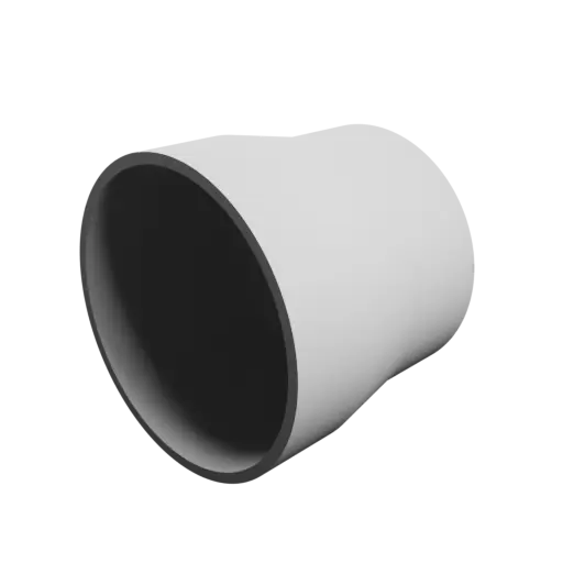 Tube adapter STL file ⌀ 85–76 mm (Length: 75 mm)
